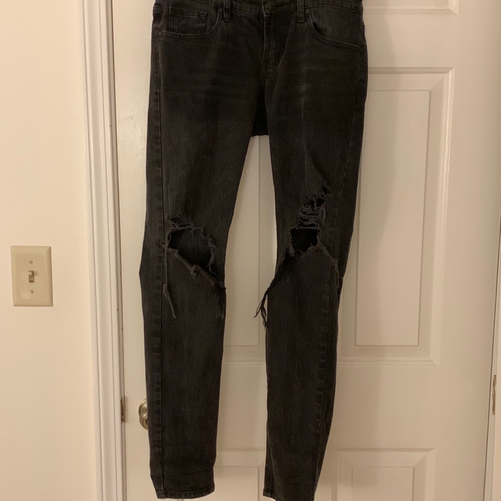 Distressed black jeans
